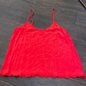 Umgee red scalloped tank top
